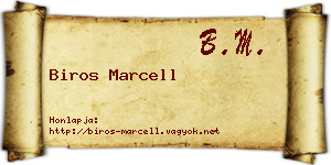 Biros Marcell névjegykártya
